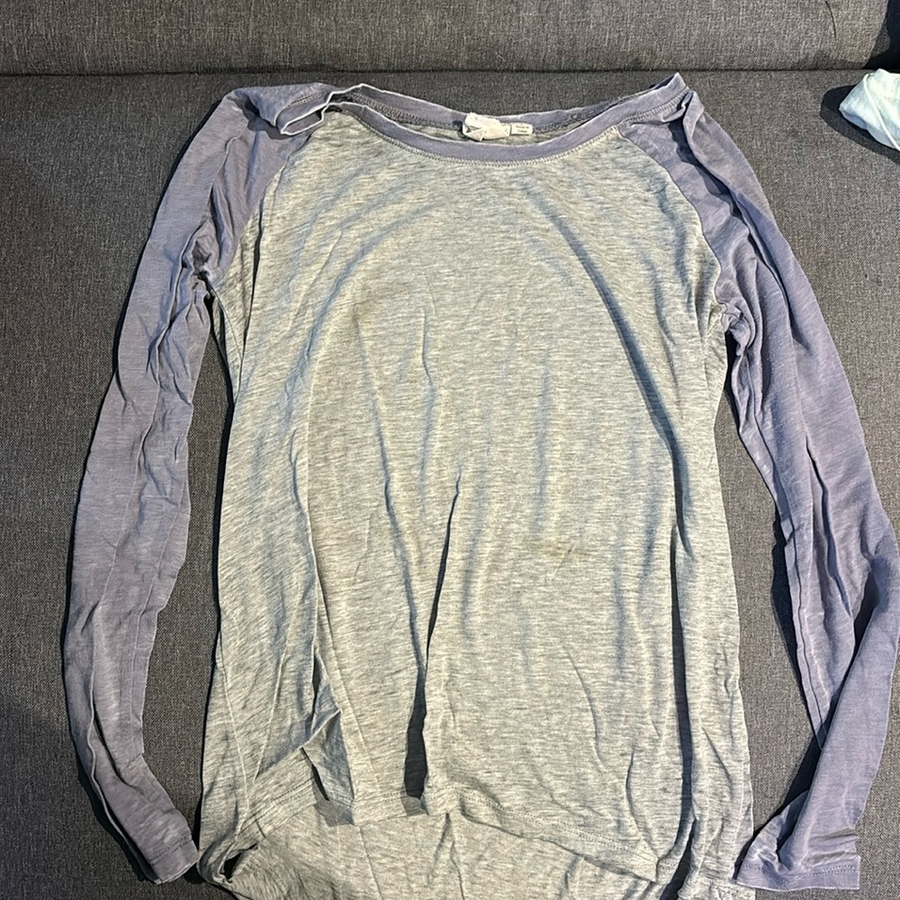 Baseball style long sleeve women’s top